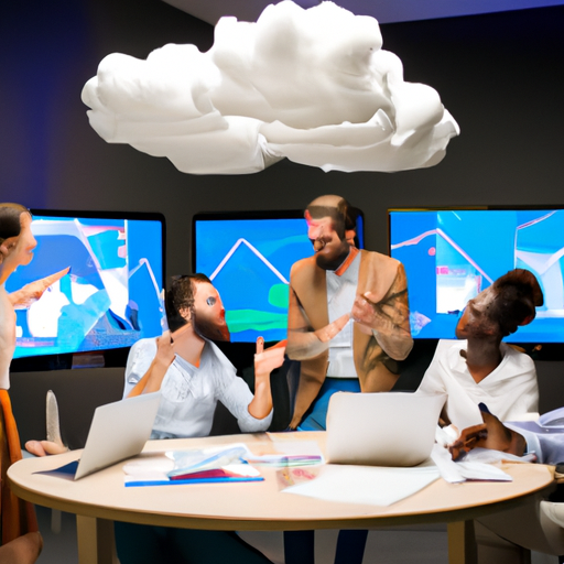 תמונה של צוות מגוון העוסק בפגישה וירטואלית, המדגימה את ההשפעה של שירותי ענן על עבודת הצוות.